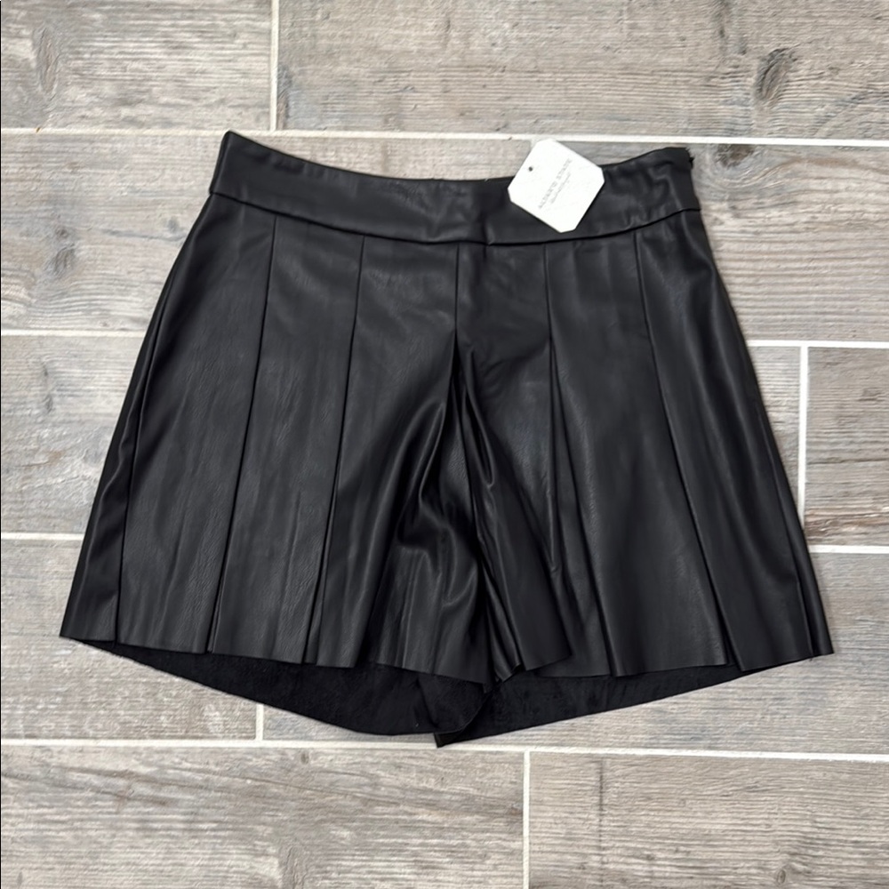 Altar'd State High Waist Black Pleated Shorts